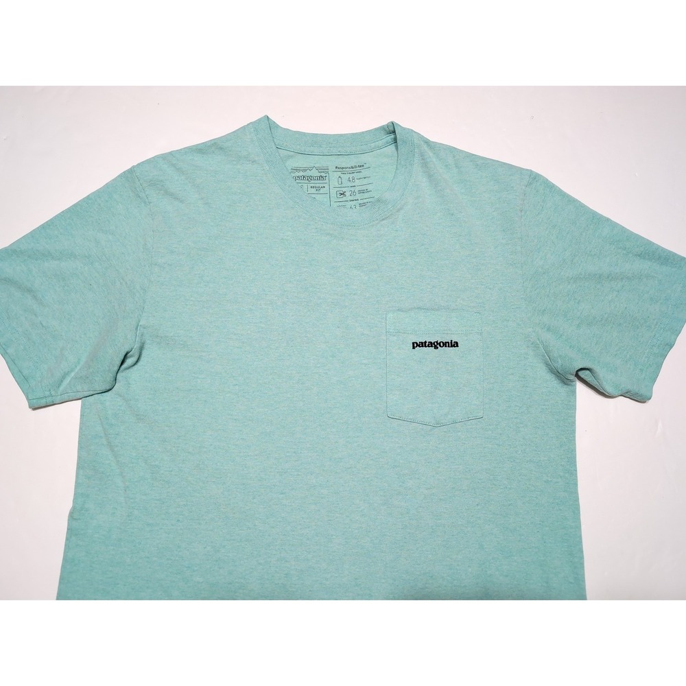 PATAGONIA Responsibili-Tee Short Sleeve T-Shirt P-6 Green 39178 Men's Medium M - Picture 9 of 11